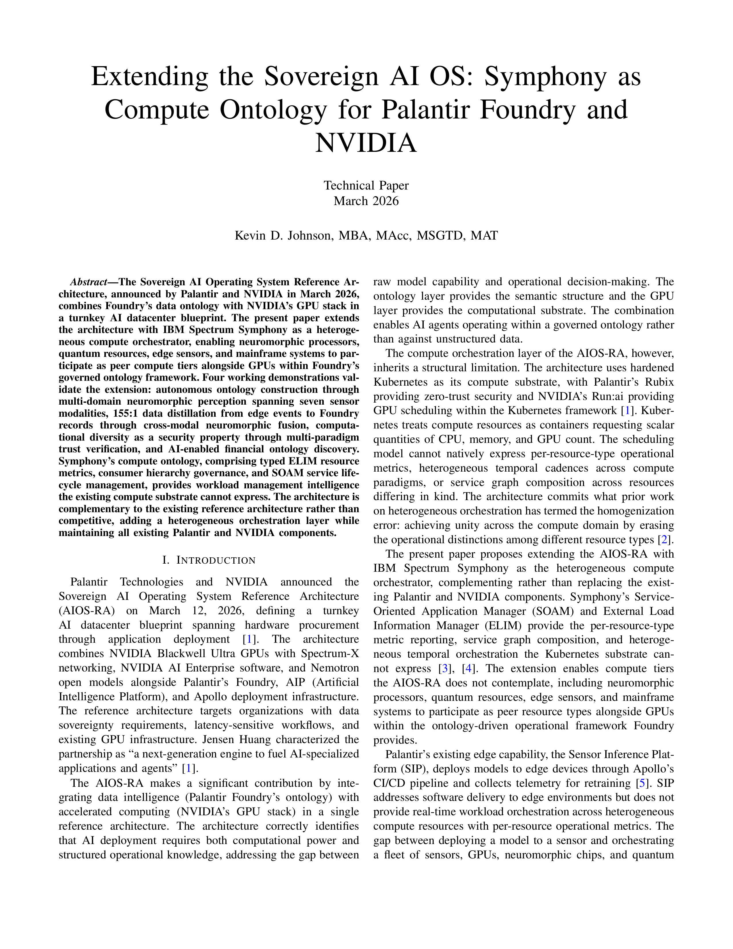 First page of Extending the Sovereign AI OS paper